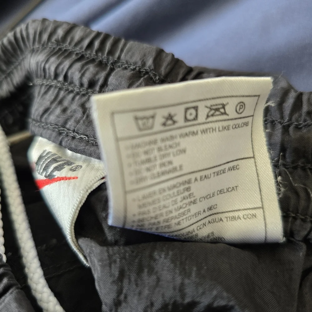 Vintage 90s Nike Boys Windbreaker Track Pants Black White Nylon Xl